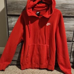 Nike Red Zip-Up Hoodie